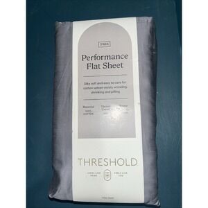 Threshold Twin 100% Cotton 400 Thread Count Dark Gray Flat Sheet